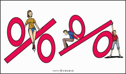 Percent Set Illustration Percent Set Illustration