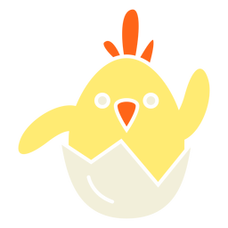 Easter yellow chick in an egg illustration PNG Design
