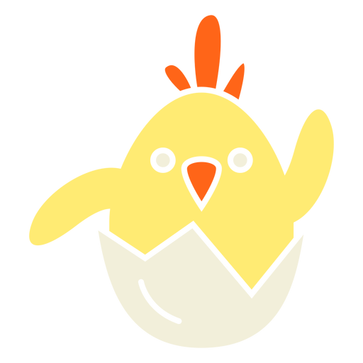 Pollito amarillo de Pascua en una ilustración de huevo Diseño PNG