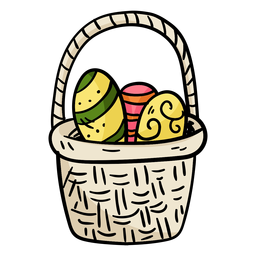 Ilustração de cesta de ovos de Páscoa Desenho PNG
