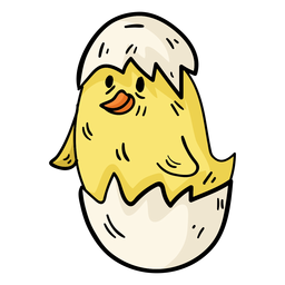 Hatched easter egg cartoon illustration PNG Design