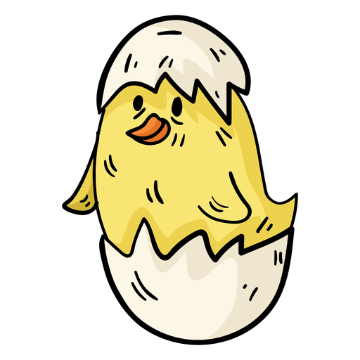 Ilustración de dibujos animados de huevo de Pascua eclosionado Diseño PNG