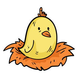 Küken in einer Nest-Osternillustration PNG-Design