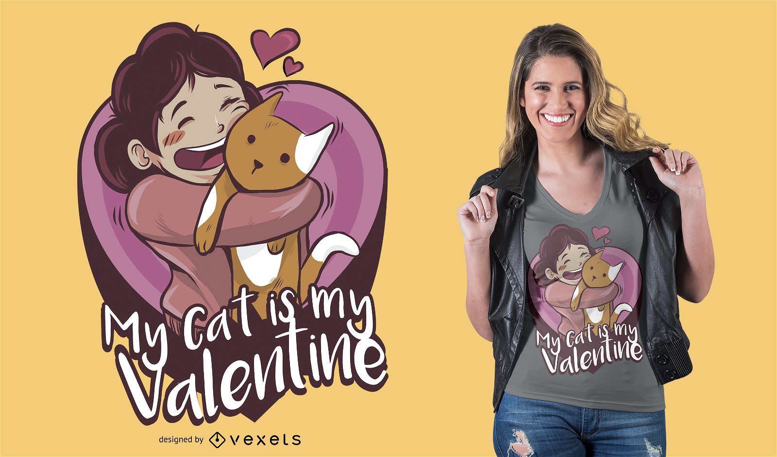 Dise?o de camiseta My Cat is My Valentine