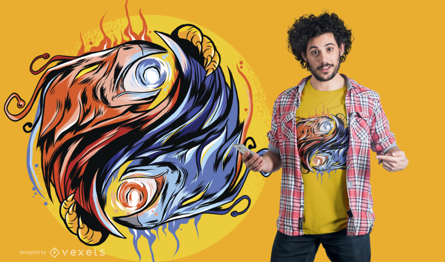 Phoenix Yin Yang T-Shirt Design Phoenix Yin Yang T-Shirt Design
