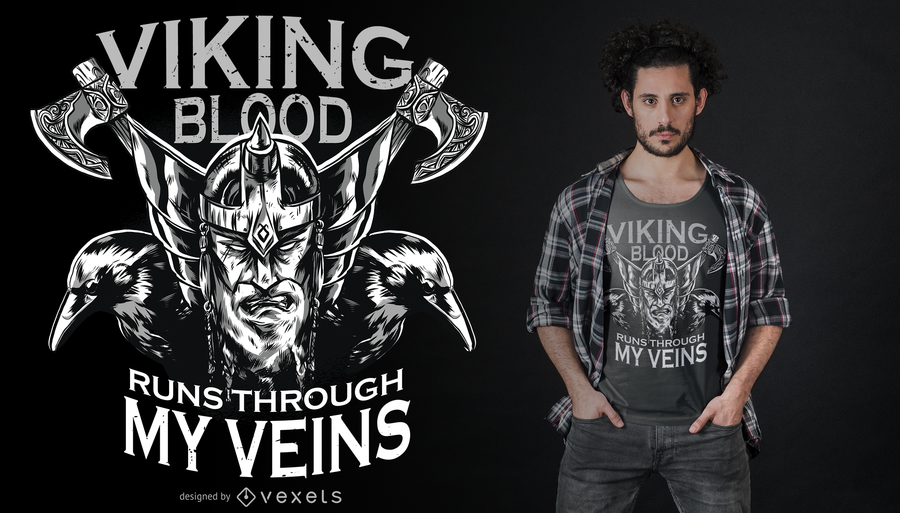 Diseño de camiseta de sangre vikinga Diseño de camiseta de sangre vikinga
