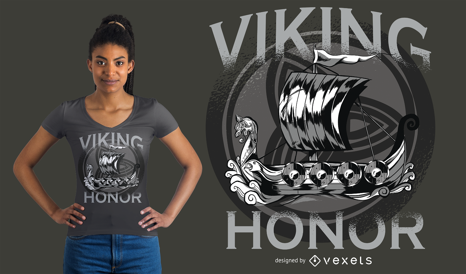 Dise?o de camiseta Viking Honor
