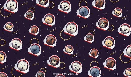 Diseño de patrón de perros espaciales