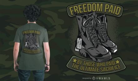 Projeto do t-shirt da liberdade do exército Projeto do t-shirt da liberdade do exército