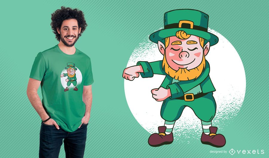 Flossing Leprechaun T-Shirt Design Flossing Leprechaun T-Shirt Design