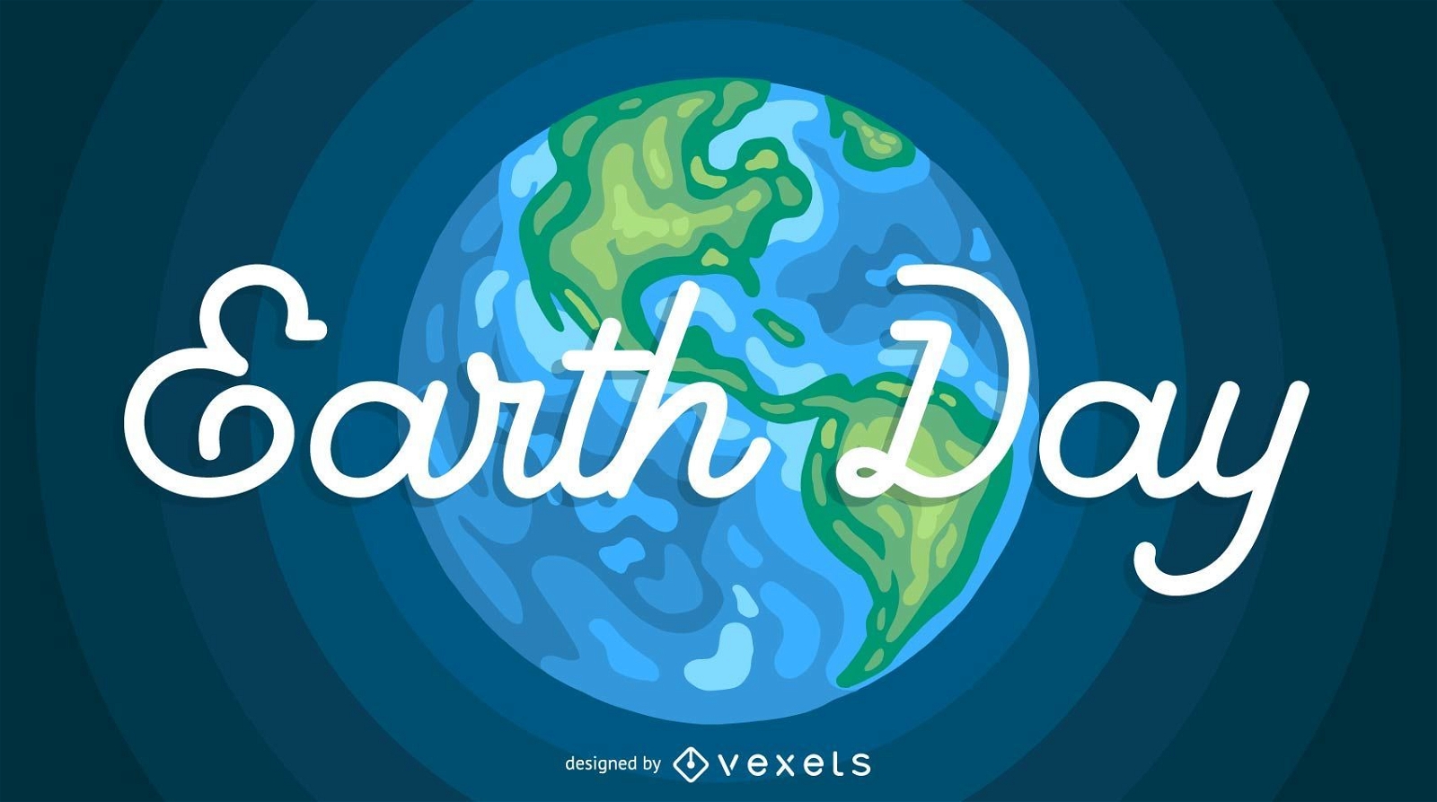 Earth Day lettering Illustration