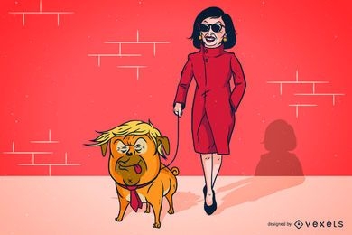Trump Pelosi Parody Illustration Design