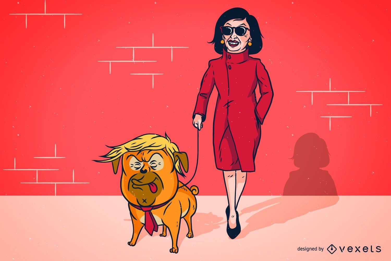 Diseño de ilustración de parodia de Trump Pelosi