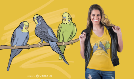 Vögel auf Zweig T-Shirt Design