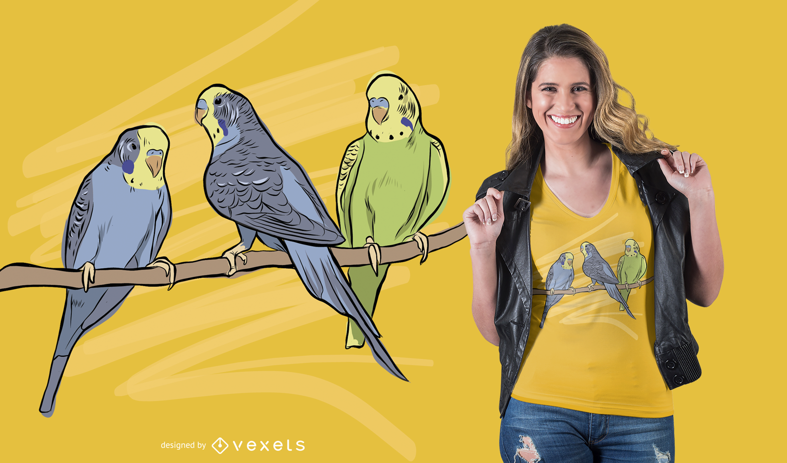 Diseño de camiseta Birds on Branch