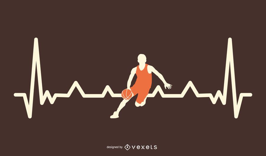 Basketball Heartbeat Line Design Basketball Heartbeat Line Design