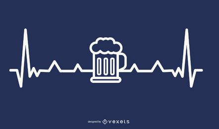 Beer with Heartbeat Design Beer with Heartbeat Design