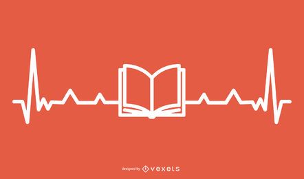 Livro com Hearbeat Line Design