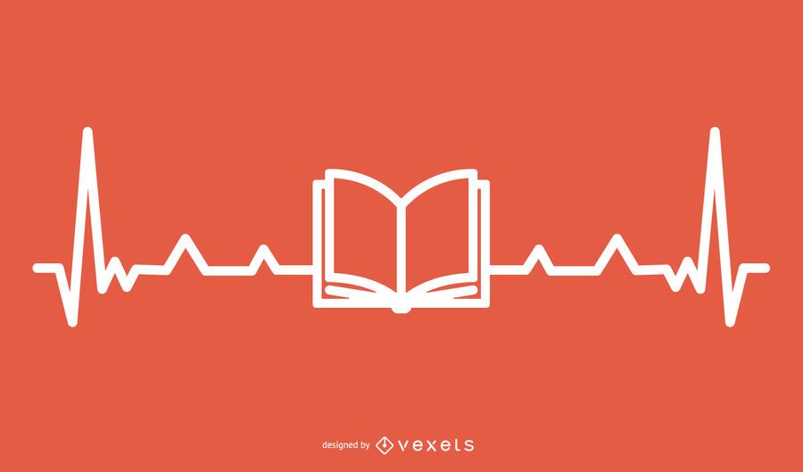 Libro con diseño de línea Hearbeat Libro con diseño de línea Hearbeat