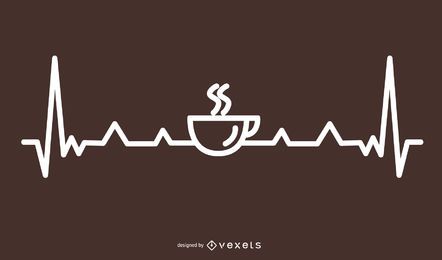 Diseño de línea de latido de café