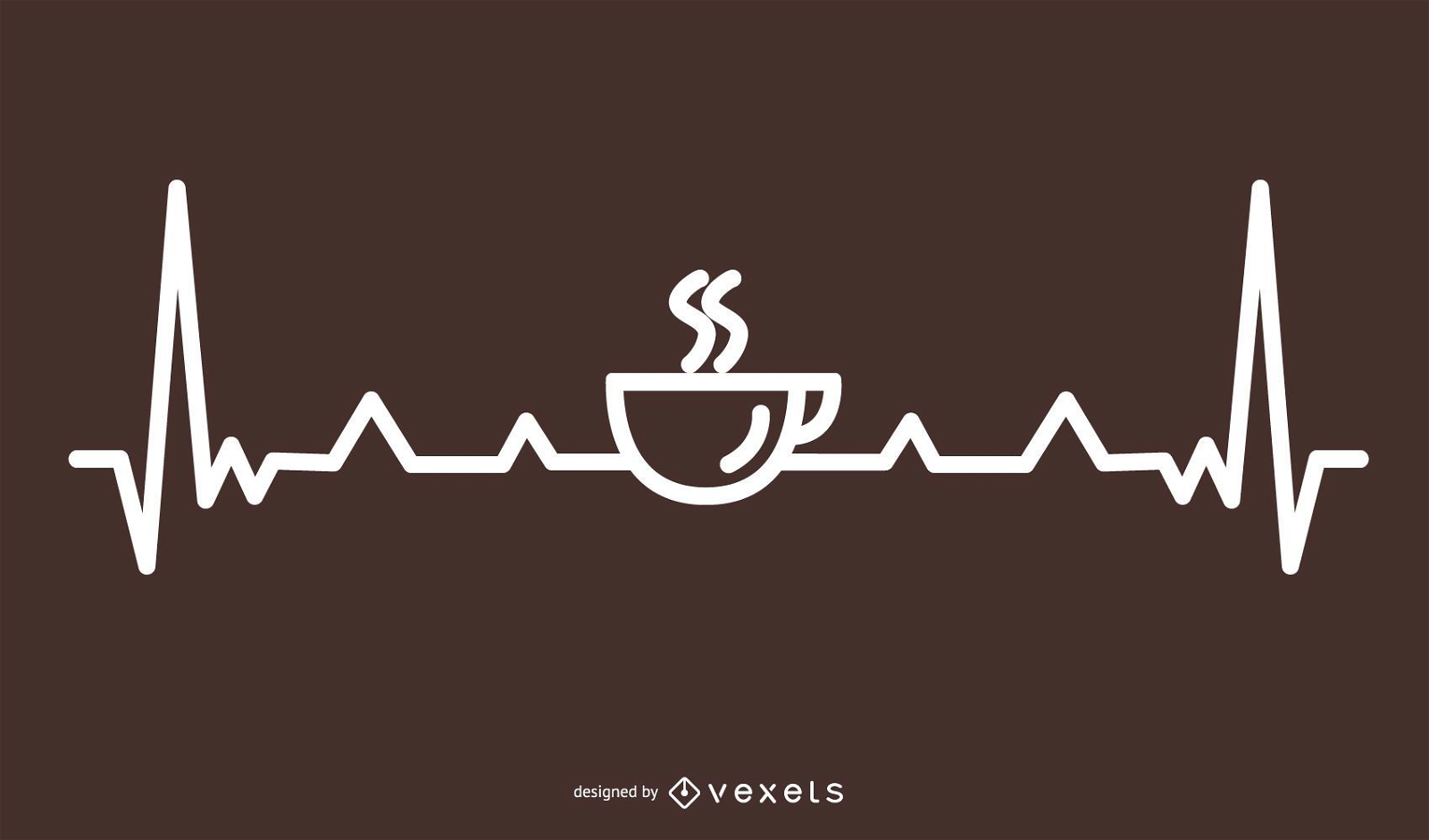 Kaffee Herzschlag Linie Design