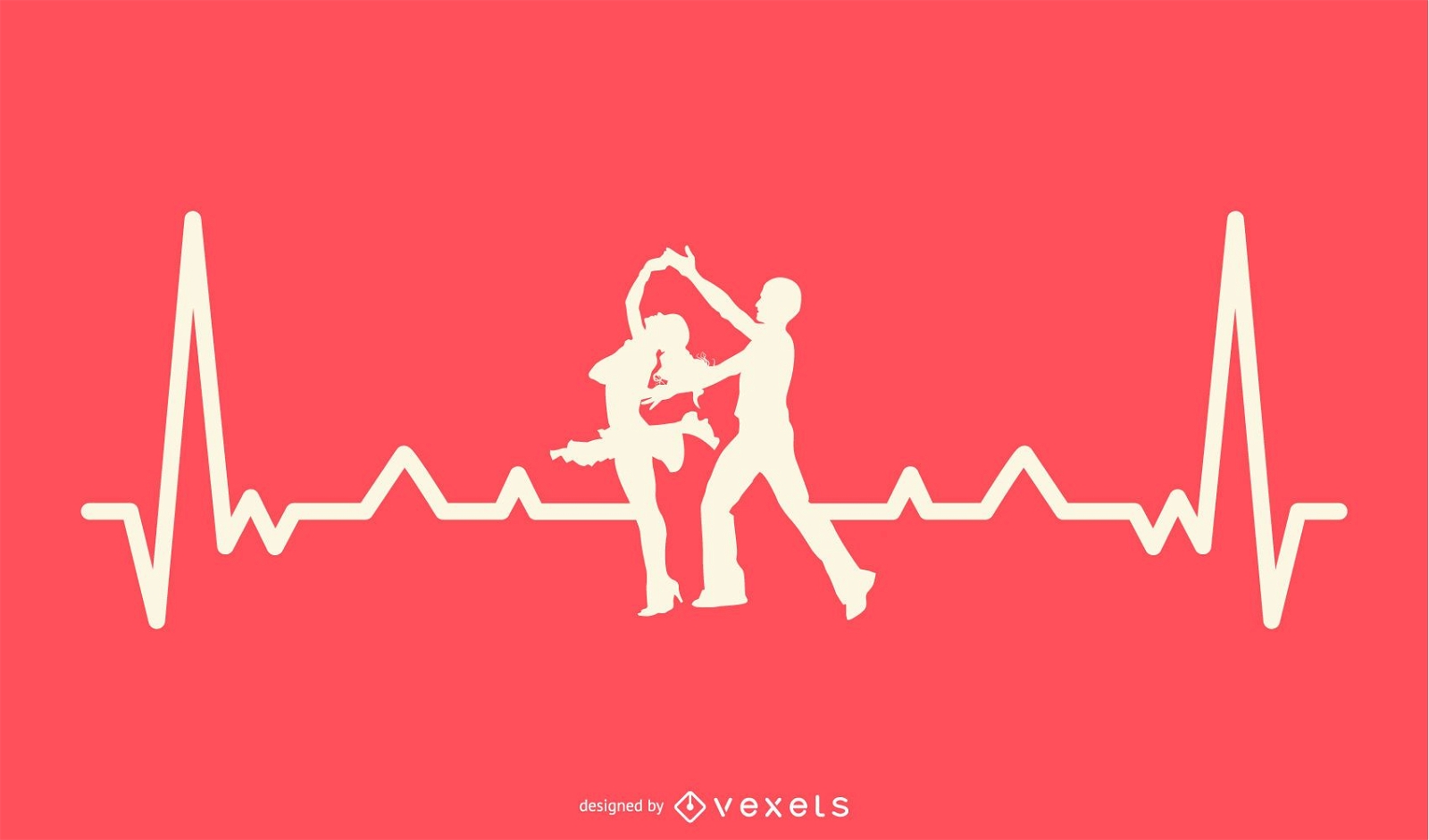 Tanzen mit Heartbeat Line Design