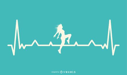 Bailarina con diseño de linea de heartbeat Bailarina con diseño de linea de heartbeat