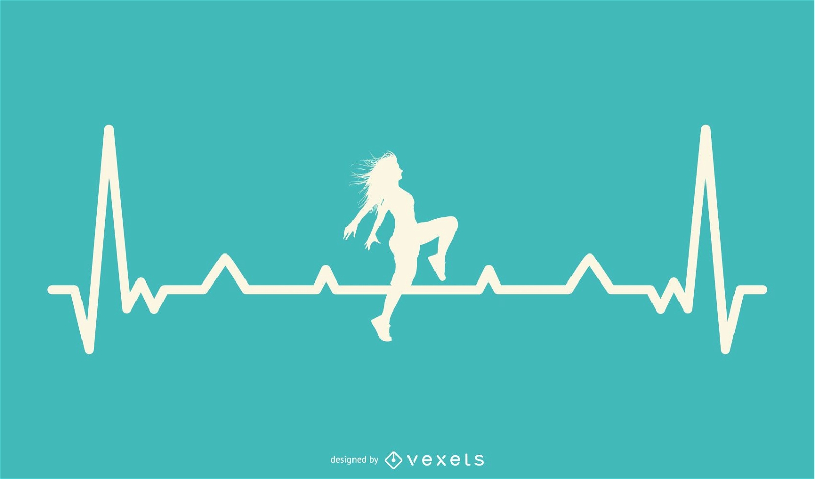 Dancer with Heartbeat Line Design 