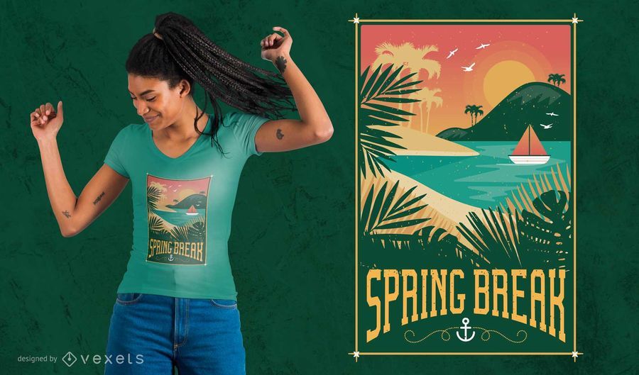 Vintage Spring Break T-Shirt Design Vintage Spring Break T-Shirt Design