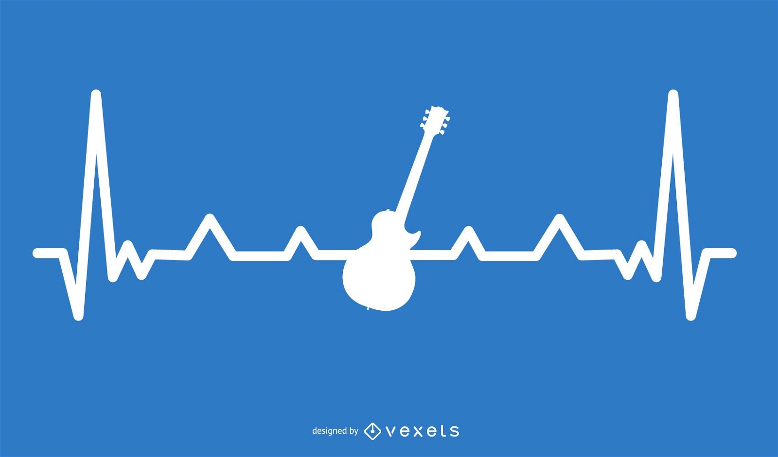 Gitarre mit Heartbeat Line Design