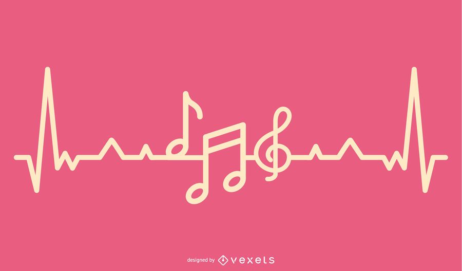 Design de batidas cardíacas de amor musical Design de batidas cardíacas de amor musical