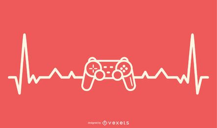 Video Gaming with Heartbeat Line design Video Gaming with Heartbeat Line design