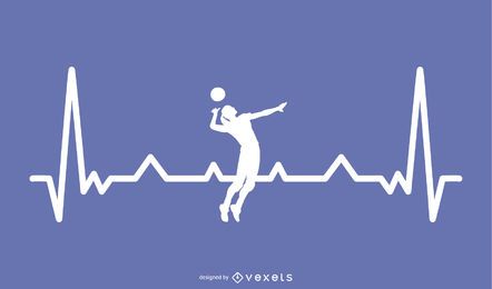 Voleibol con Heartbeat Line Design Voleibol con Heartbeat Line Design