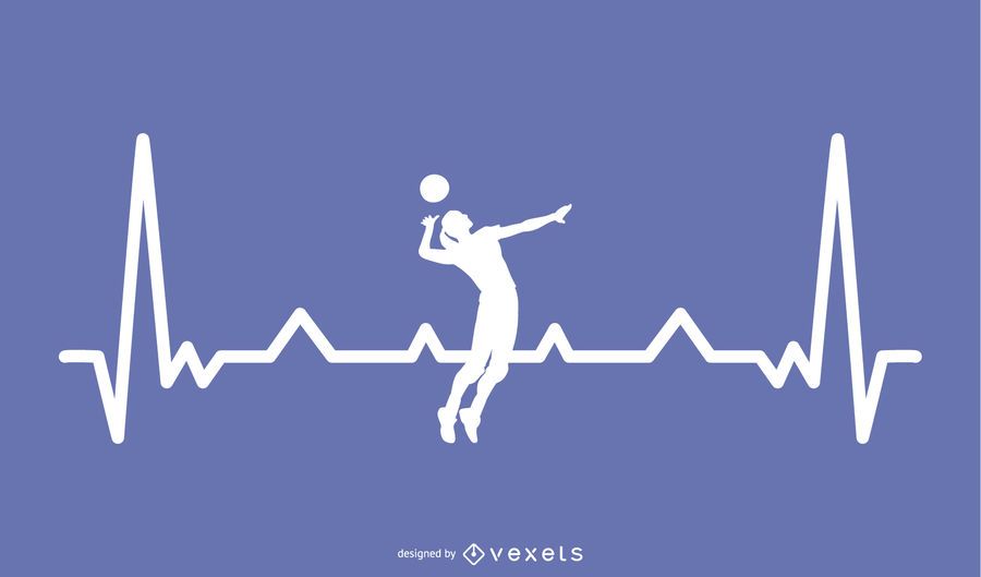 Volleyball with Heartbeat Line Design Volleyball with Heartbeat Line Design