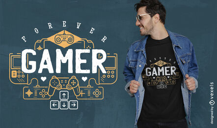 Für immer Gamer-T-Shirt-Design