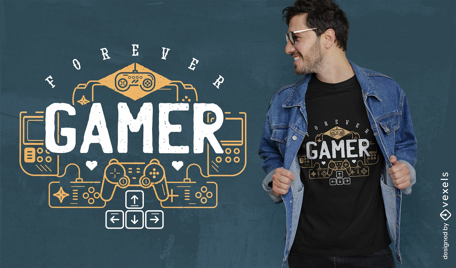 Design de camiseta Forever Gamer