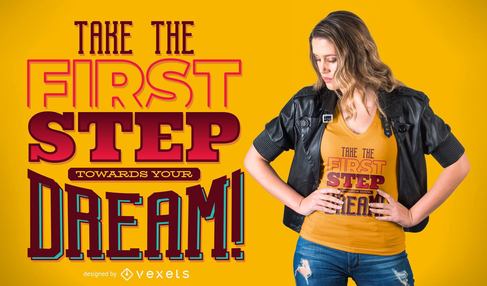 Diseño de camiseta Dream Steps Quote