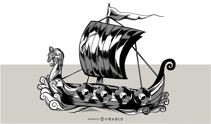 Viking Ship Illustration Vector Download