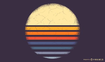 Ilustración de atardecer a rayas Ilustración de atardecer a rayas