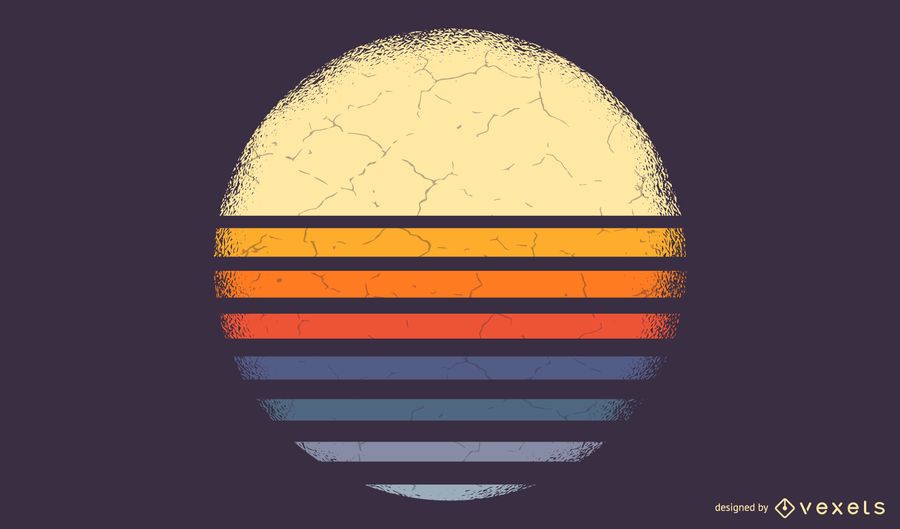 Ilustración de rayas puesta de sol Ilustración de rayas puesta de sol