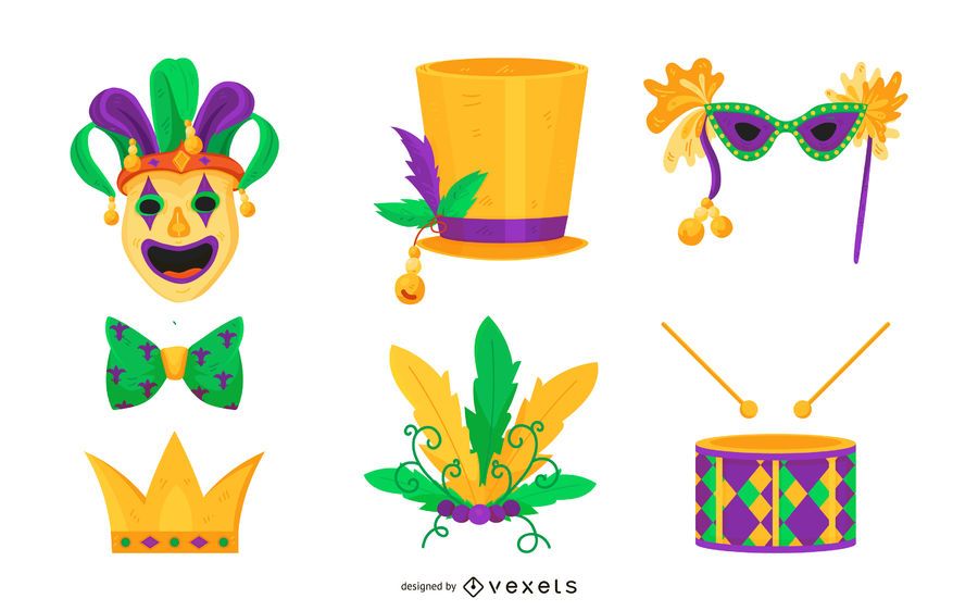 Conjunto de vectores de Mardi Gras Conjunto de vectores de Mardi Gras