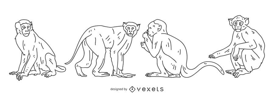 Monkey Stroke Set Monkey Stroke Set