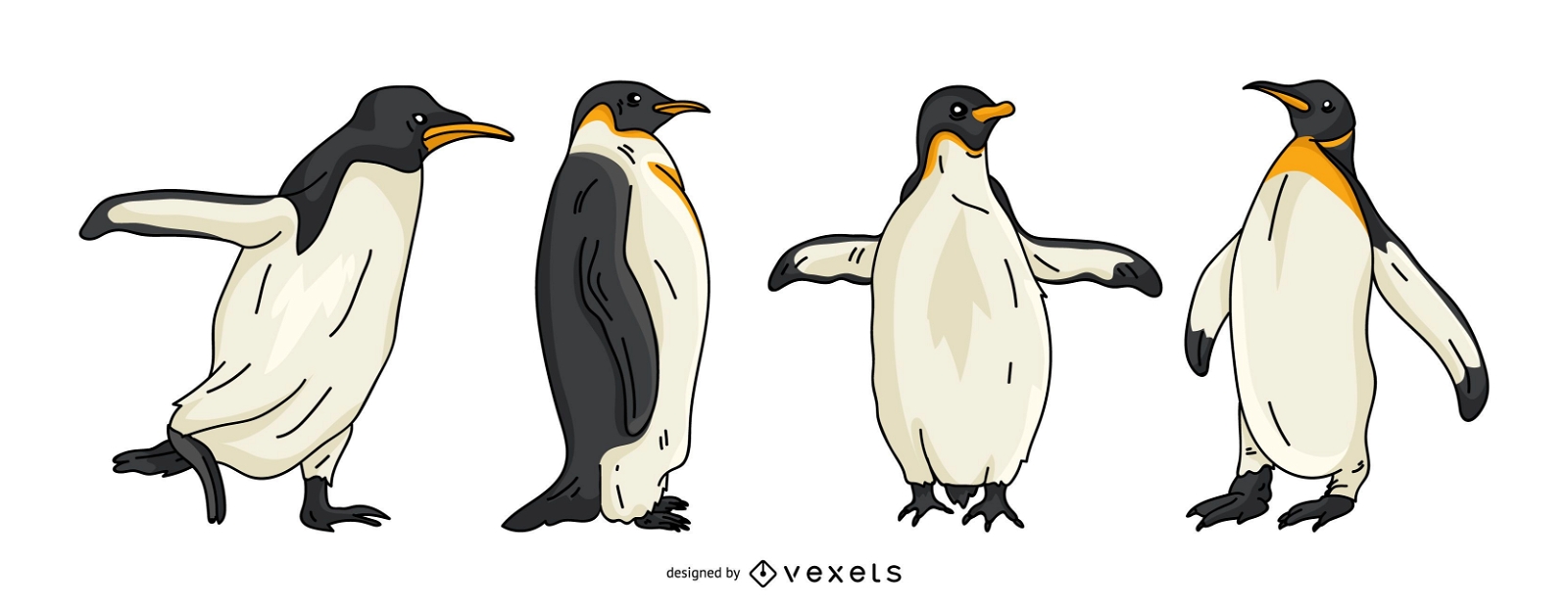 Conjunto de vetores de pinguim