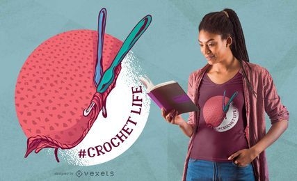 Design de t-shirt crochet Life