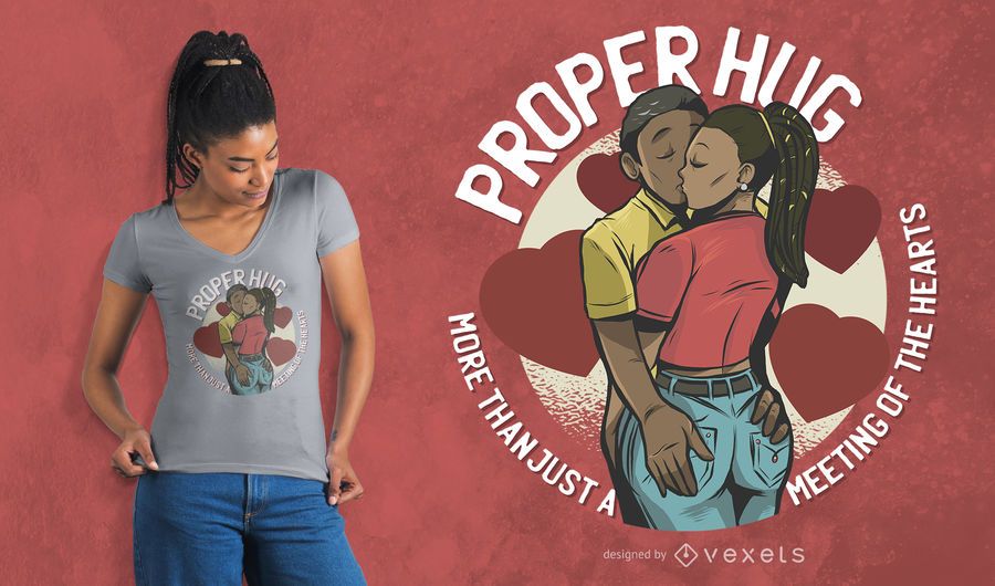 Projeto apropriado do t-shirt dos amantes do abraço Projeto apropriado do t-shirt dos amantes do abraço
