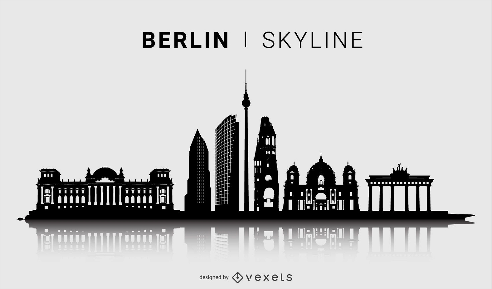 Diseño de silueta de horizonte de Berlín