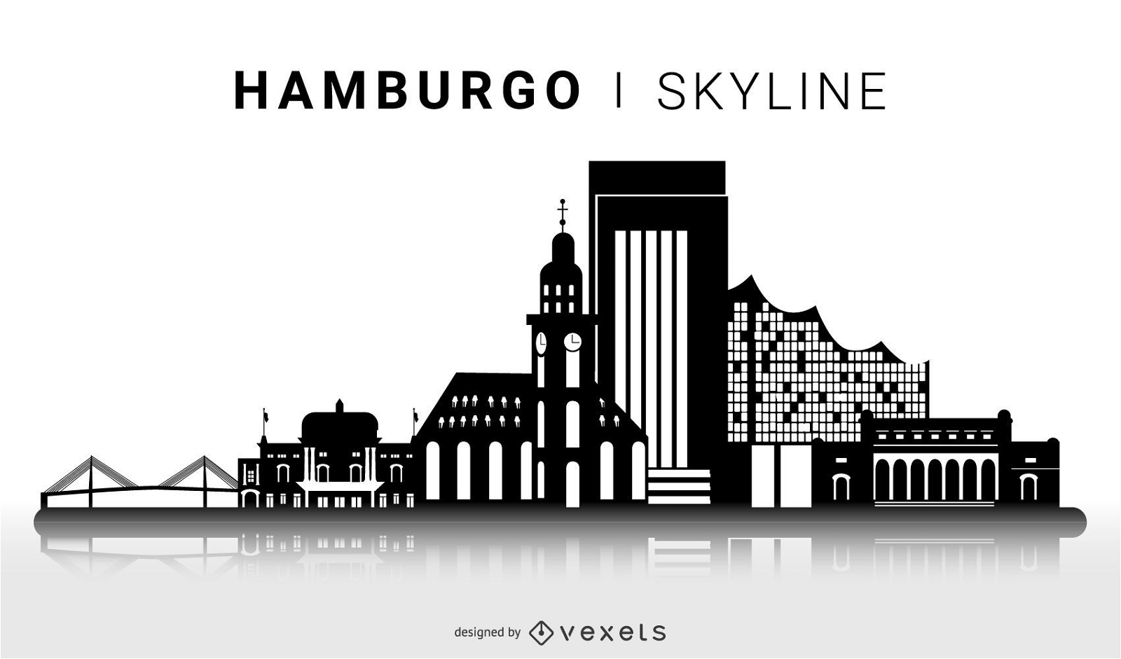 Hamburgo Silhouette Skyline Design