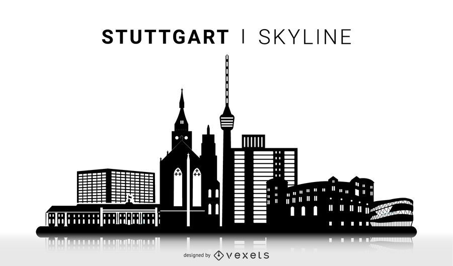 Stuttgart Silhouette Skyline Design Stuttgart Silhouette Skyline Design