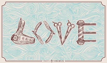 Barbeiro Hairstylist Love Ilustração Barbeiro Hairstylist Love Ilustração