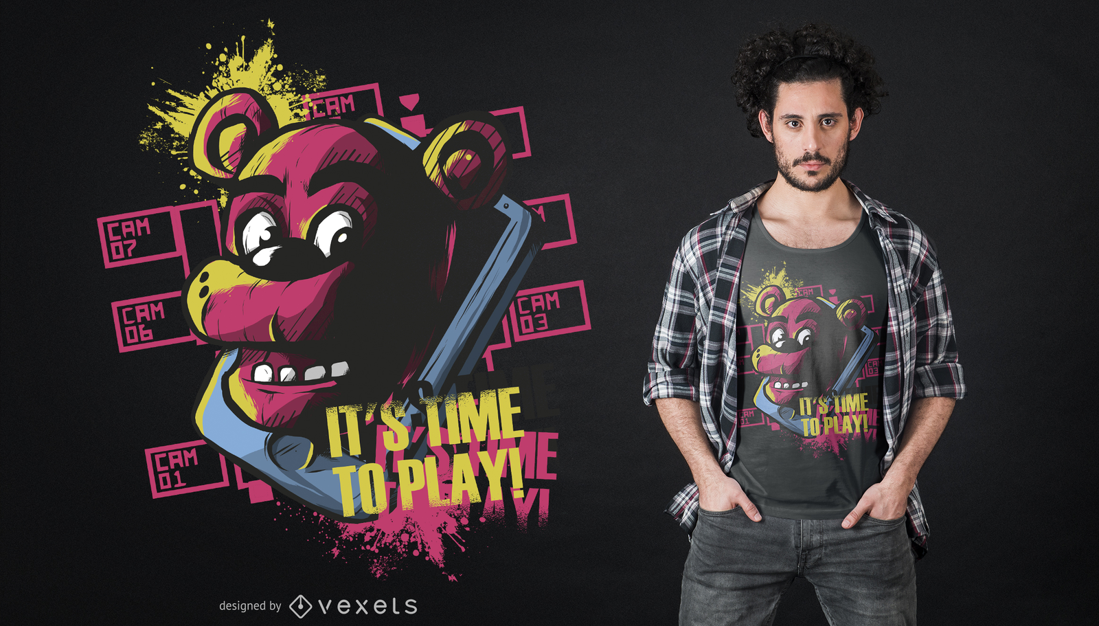 Diseño de camiseta Time to Play Bear